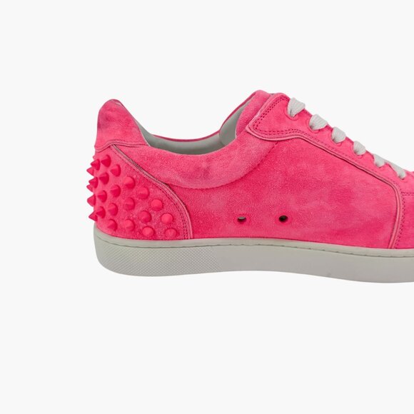 Christian Louboutin Vieira 2 Spike Sneakers Size 40 US 10 Pink Suede Low Top 79 - Picture 12 of 15